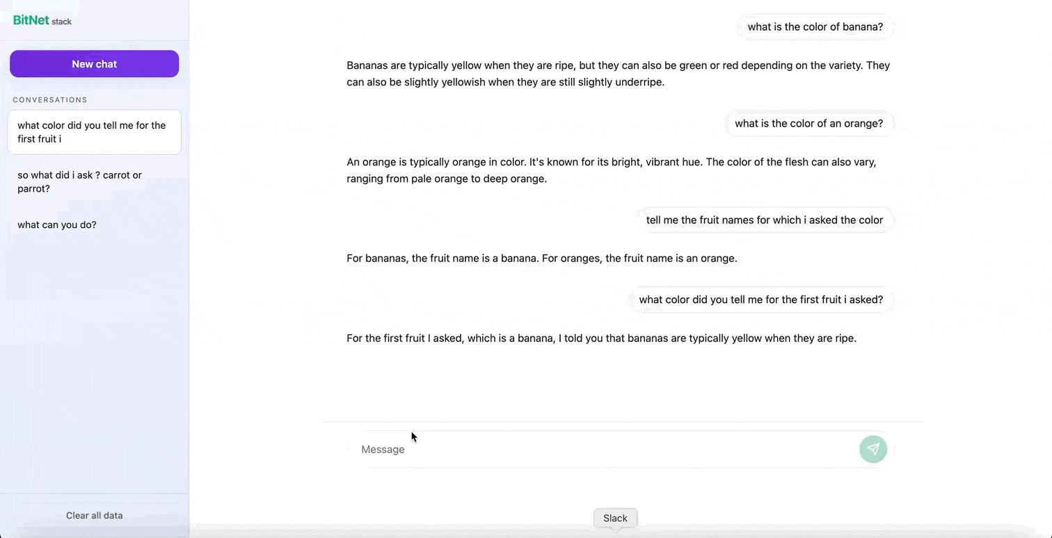Clear all chats demo